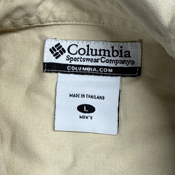 Vintage Columbia Button Up Hunting Shooting Heavy Duty Shirt Tan Large - Picture 2 of 9